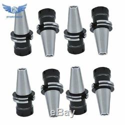 8Pcs ER Collet Chuck CAT40 -ER32-Length 2.76 Thread 5/8-11 Tool Holder Set