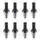 8pcs Cat40-er16um Collet Chuck 4 100mm Length Tool Holder Set New