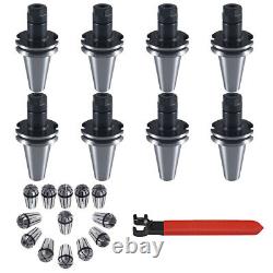 8pcs CAT40 ER16 2.76 Collet Chuck Tool Holder ER16 Collet Set