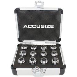 AccusizeTools 12 Pcs ER-20 Collet Sets Holding End Mills, Size From 1/16'' 1/2'