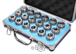 AccusizeTools 18 Pcs ER32 Collet Set 3/32'' to 25/32'' in Fitted Strong Box
