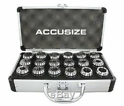 AccusizeTools 18 Pcs ER32 Collet Set 3/32'' to 25/32'' in Fitted Strong Box, 0