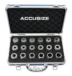 AccusizeTools Metric ER Collet 3mm to 20mm by 1mm ER-32 Collet 18 Pcs/Set i