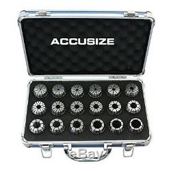 AccusizeTools Metric ER Collet 3mm to 20mm by 1mm ER-32 Collet 18 Pcs/Set in F