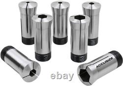 Accusize Industrial Tools 5C Hex Collets, 7 Pcs/Set, Size Including 1/4'', 3/4'