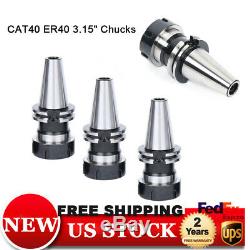 Collet Chuck Set 4Pcs CAT40 ER40 Collet Chuck Kit Gage Length 3.15 NEW