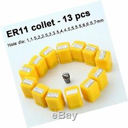 ER11 Collet Set, 13 PCS ER11 Collet Chuck 1-7MM ER-11 Spring Collet for CNC E