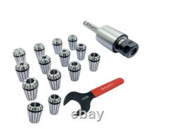 ER20 14 Pcs Collet Set Range1/16-1/2 Collet Live Revolving Center With