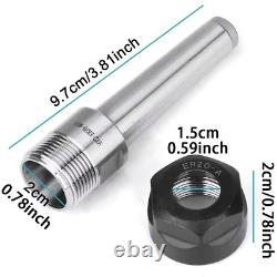 ER20 Collet Set Chuck with MT2 ER20 M10 Motor Extension Rod, craftsman168 13pcs