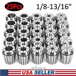 ER32 Collet Set 25Pcs 1/8-13/16 By 16th And 32nd Industrial Grade Accurate US