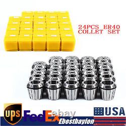 ER40 (24Pcs) Collet Set Metric Size High Precision Spring Clamping Collet Ship