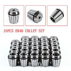 ER40 (24Pcs) Collet Set Metric Size High Precision Spring Clamping Collet US