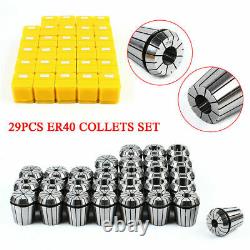 ER40 Spring Collet 29Pcs Set 1/8-1 Metric Size for CNC Milling Machine Tool