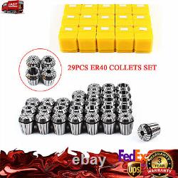 ER40 Spring Collet Set Precision Milling Lathe CNC Chuck Bit Holder Tool 29Pcs