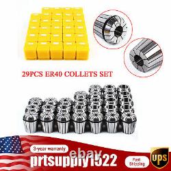 ER40 Spring Collet Set Precision Milling Lathe CNC Chuck Bit Holder Tool 29Pcs