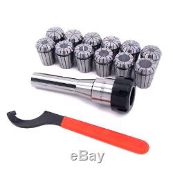 HFS(R) 12 Pcs/Set ER32 Collet + R8 Bridgeport Shank + Wrench in Fitted Box