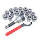 Hfs(r) R8 Shank + 15 Pcs Er40 Collet Set + Wrench In Fitted Strong Box