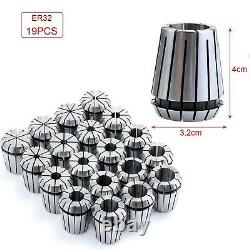 HSEAMALL 19PCS ER32 Precision Spring Collet Set, 2mm-20mm ER32 Collet Chuck fo