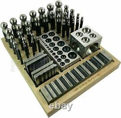 JEWELLERS TOOL 40 PCs JUMBO DOMING BLOCK & PUNCH SET MADE OF STEEL DAPPING DIE