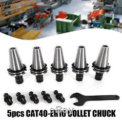 NEW5pcs Pieces CAT40-ER16 COLLET CHUCK-Tool Holder Set For CNC 2.75 Pull stud