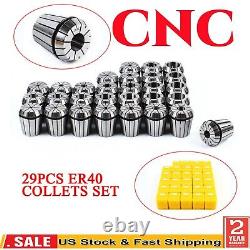 NEW 29pcs ER40 Collet Set Collets Range 1/8-1'' Spring Collets Rdgtools for CNC