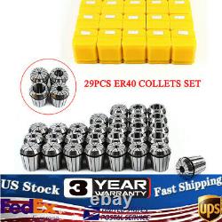 New ER40 (29Pcs) Collet Set Metric Size High Precision Spring Clamping Collet US