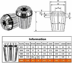 OrangeA 25 Pcs Collet Set ER32 Collet Chuck 1/16 Inch-3/4 Inch Holder Spring