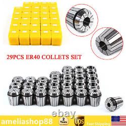 Precision ER40 Collet Set 29PCs Collet Chuck 1/8-1 Tool for CNC Milling Lathe