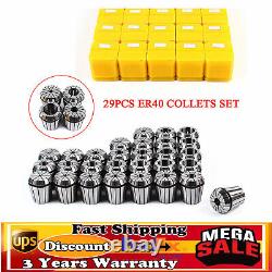 Precision ER40 Collet Set 29PCs Collet Chuck 1/8-1 Tool for CNC Milling Lathe