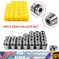 Precision ER40 Collet Set 29PCs Collet Chuck 1/8-1 Tool for CNC Milling Lathe