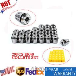 Precision ER40 Collet Set 29PCs Collet Chuck 1/8-1 Tool for CNC Milling Lathe