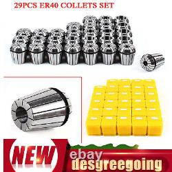 Precision ER40 Collet Set 29PCs Collet Chuck 1/8-1 Tool for CNC Milling Lathe