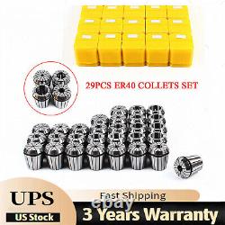 Precision ER40 Collet Set 29PCs Collet Chuck 1/8-1 Tool for CNC Milling Lathe
