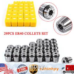 Precision ER40 Collet Set 29PCs Collet Chuck 1/8-1 Tool for CNC Milling Lathe