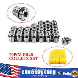 Precision ER40 Collet Set 29PCs Collet Chuck 1/8-1 Tool for CNC Milling Lathe