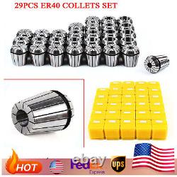 Precision ER40 Collet Set 29PCs Collet Chuck 1/8-1 Tool for CNC Milling Lathe