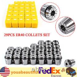 Precision ER40 Collet Set 29PCs Collet Chuck 1/8-1 Tool for CNC Milling Lathe