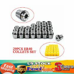 Precision ER40 Collet Set 29PCs Collet Chuck 1/8-1 Tool for CNC Milling Lathe