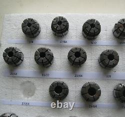 RDF75 AF75 COLLET SET. 1/4 to 3/4. 30 pcs. Used