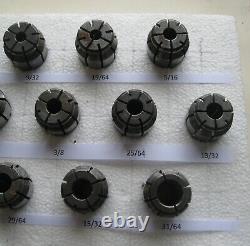 RDF75 AF75 COLLET SET. 1/4 to 3/4. 30 pcs. Used