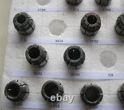 RDF75 AF75 COLLET SET. 1/4 to 3/4. 30 pcs. Used