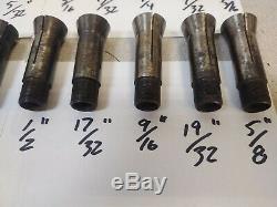 South Bend Lathe Hardinge 6k Round Collet Set Of 19pcs 1/16 5/8