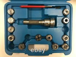 USED - 12 Pcs/Set ER32 Collet + R8 Bridgeport Shank + Wrench in Fitted Box