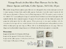 Vintage French Art Deco Silver Plate Flatware Set for Six, Noël Collet, 18 pcs